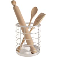 iDesign Escurre cubiertos de cocina para la encimera- portacubiertos redondo de metal- porta utensilios con elegante…